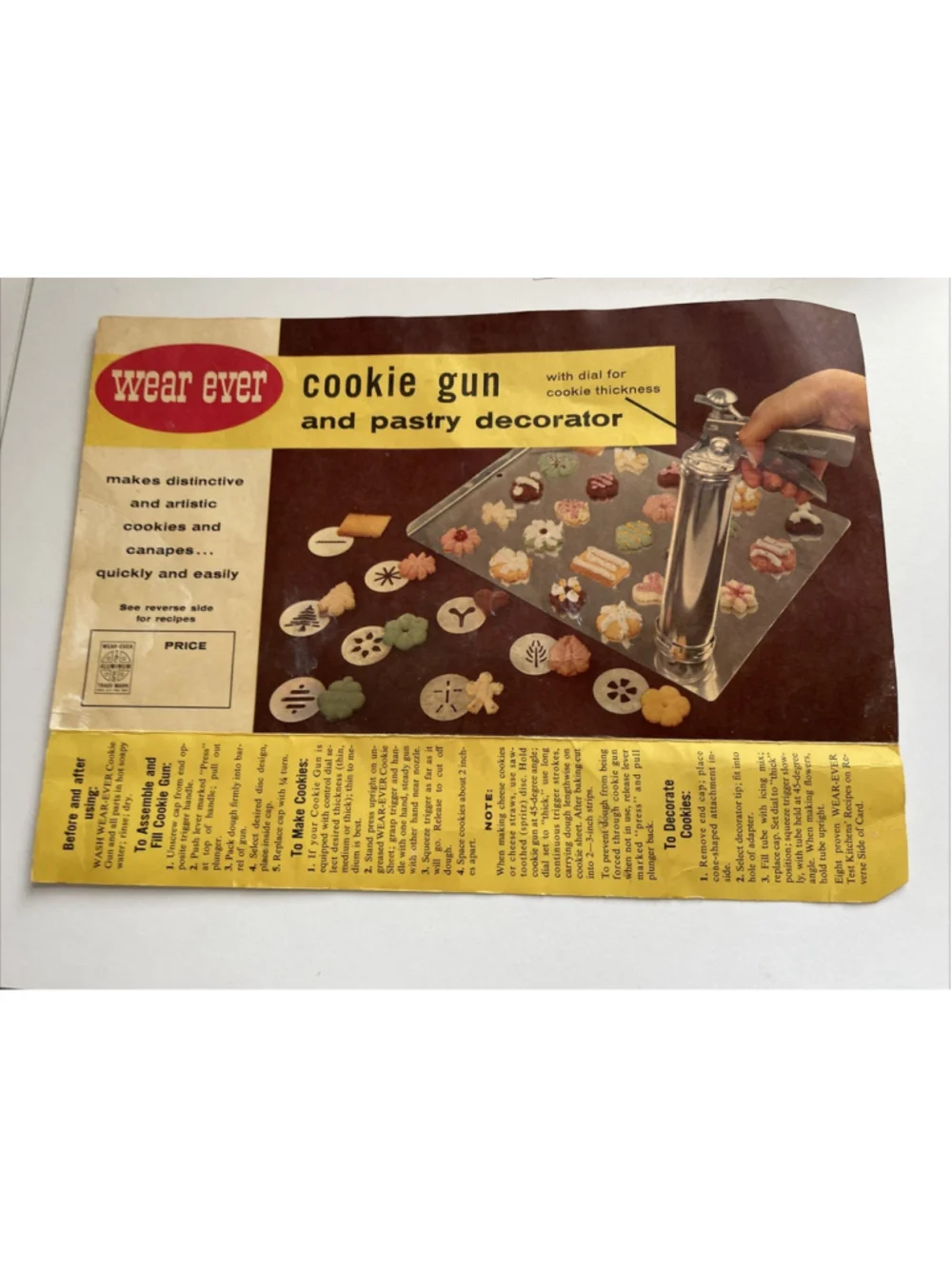 Vintage Wear-Ever Cookie Gun & Pastry Decorator Set Original Box #3365
